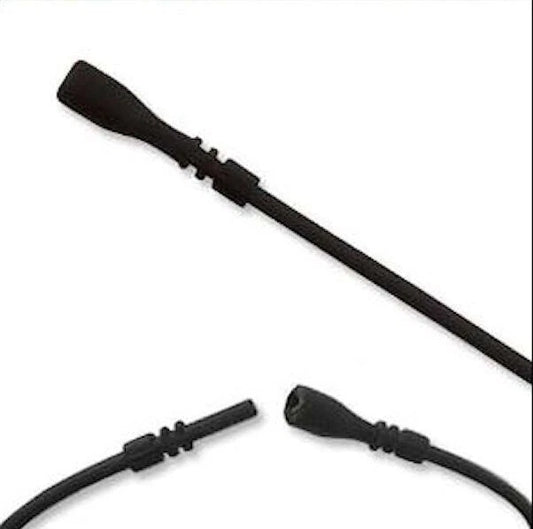 Necklace Cord, Silicone Rubber (20) Black 18" Long with Locking Clasp 2mm Thick