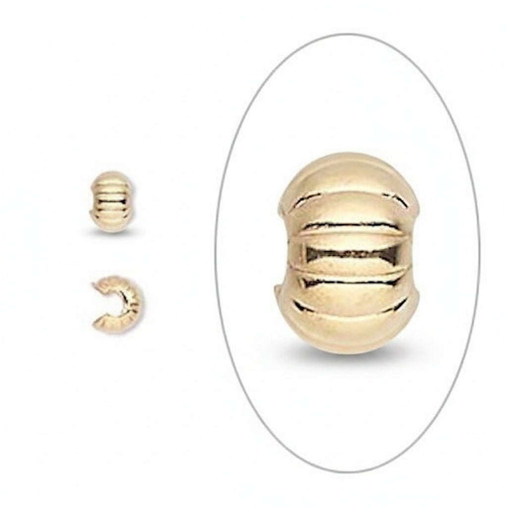5mm Corrugated Crimp Covers, Brass — Gold, Silver or Black Oxide