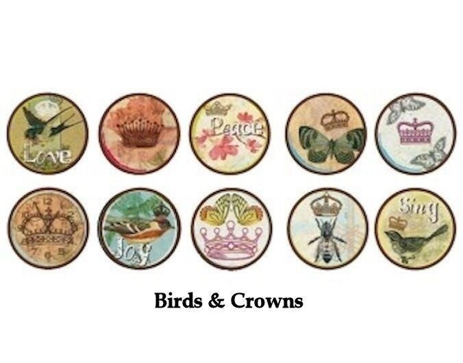Bottle Cap Inc 1" Pendant Images - Alphabets, Icons & Birds