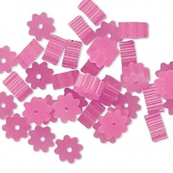 Fuchsia Ribbed Bead Huggers 3x1.7mm - 100 Pieces