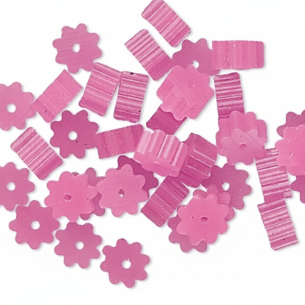 Fuchsia Ribbed Bead Huggers 3x1.7mm — 100 pcs
