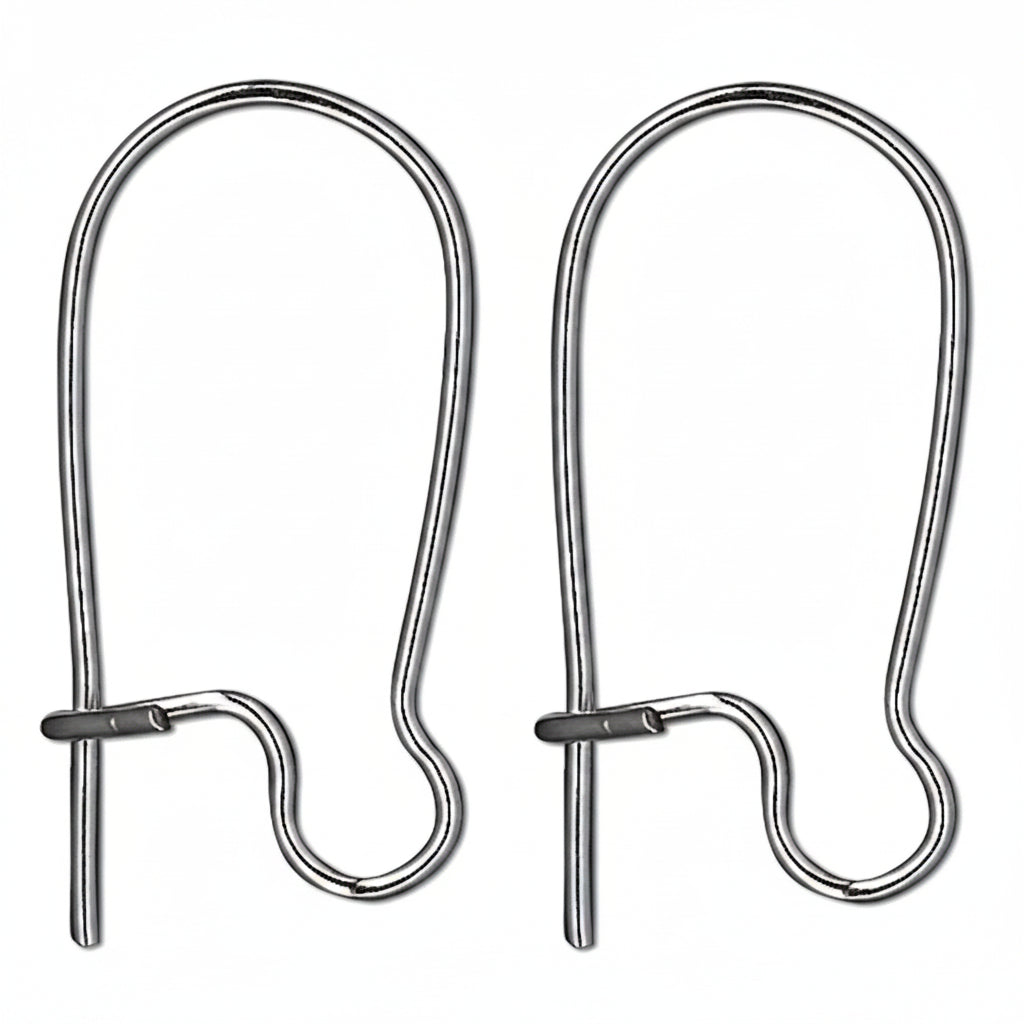 Gunmetal Plated Brass Kidney Ear Wires, 18mm, 21 Gauge, 100 pcs