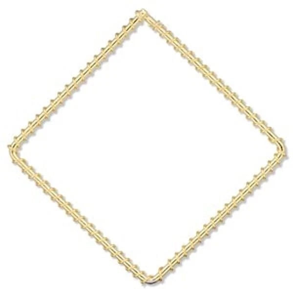 Gold-Plated Steel Wire-Wrapped Diamond Components, 65mm, 10 pcs