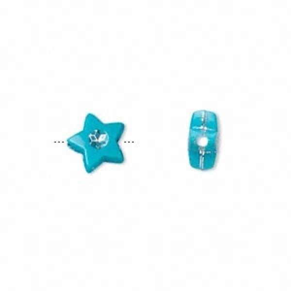 Turquoise Star Acrylic Beads 8x8mm – 50g (Approx 270-290 pcs)