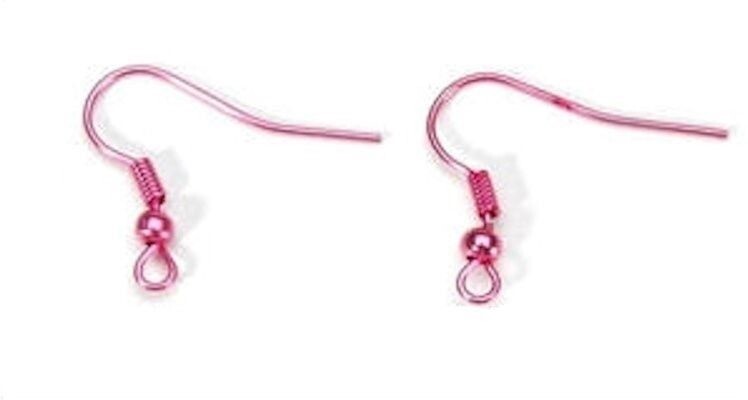 French Fishhook Ear Wires with Ball & Coil, 19x20mm, 20 pcs