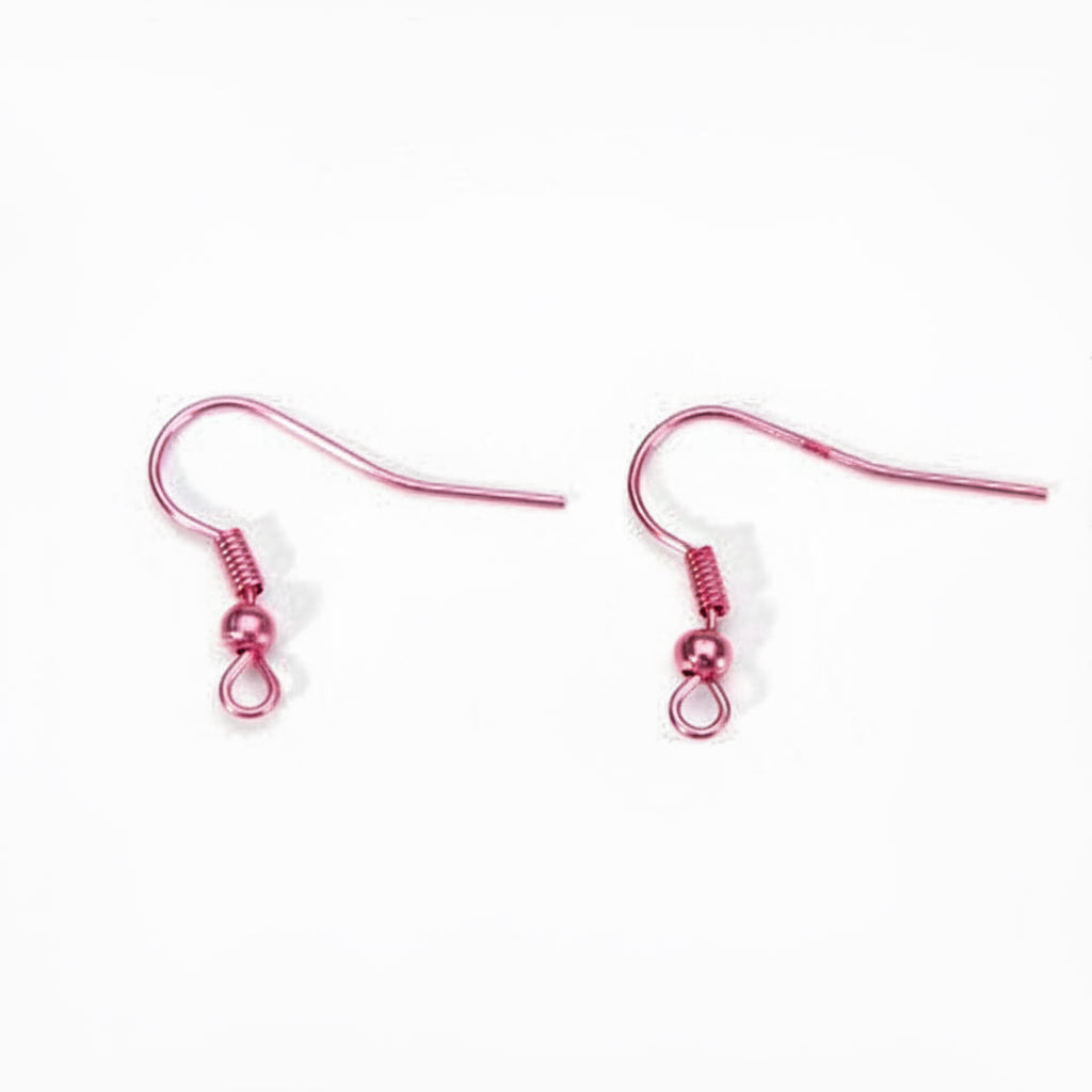 French Fishhook Ear Wires with Ball & Coil, 19x20mm, 20 pcs