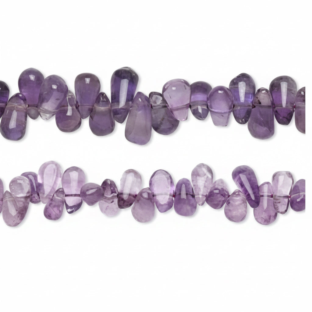 Beads, Amethyst (Natural) B/C Grade 5x3-9x5mm Top-Drilled Teardrop, 1 Strand (14 inch)