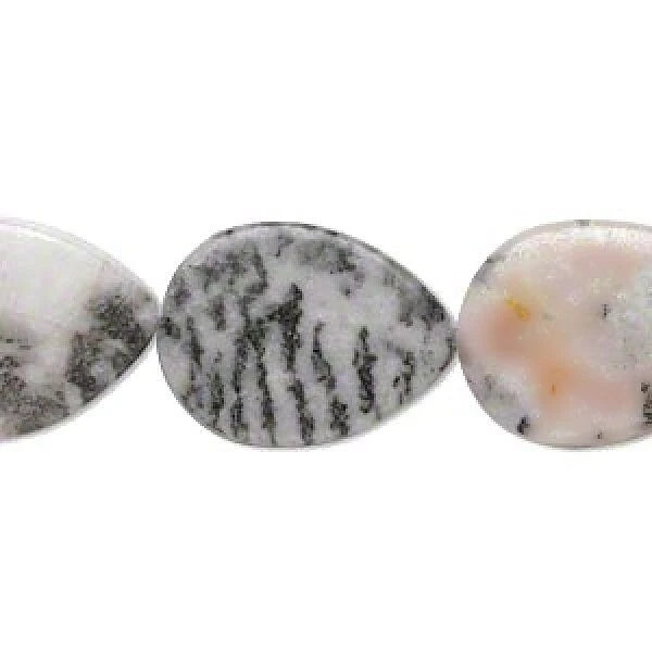 Natural Desert Pink Marble Flat Teardrop Beads, 19x15–20x15mm - 1 Strand