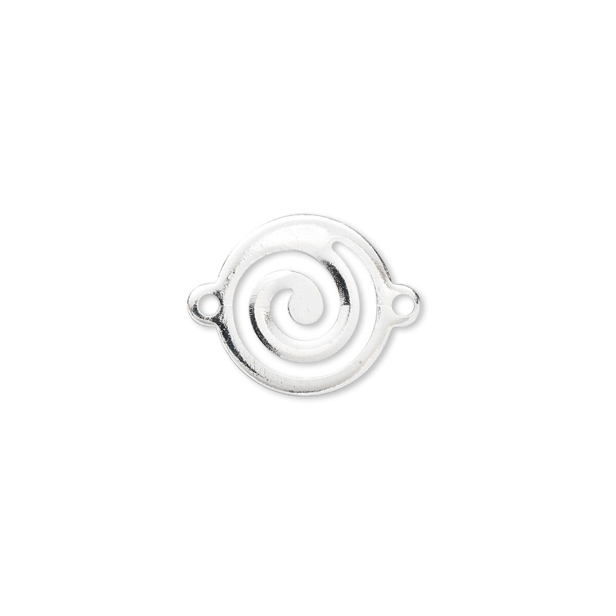 Silver Plated Brass 13mm Round Swirl Link Connectors