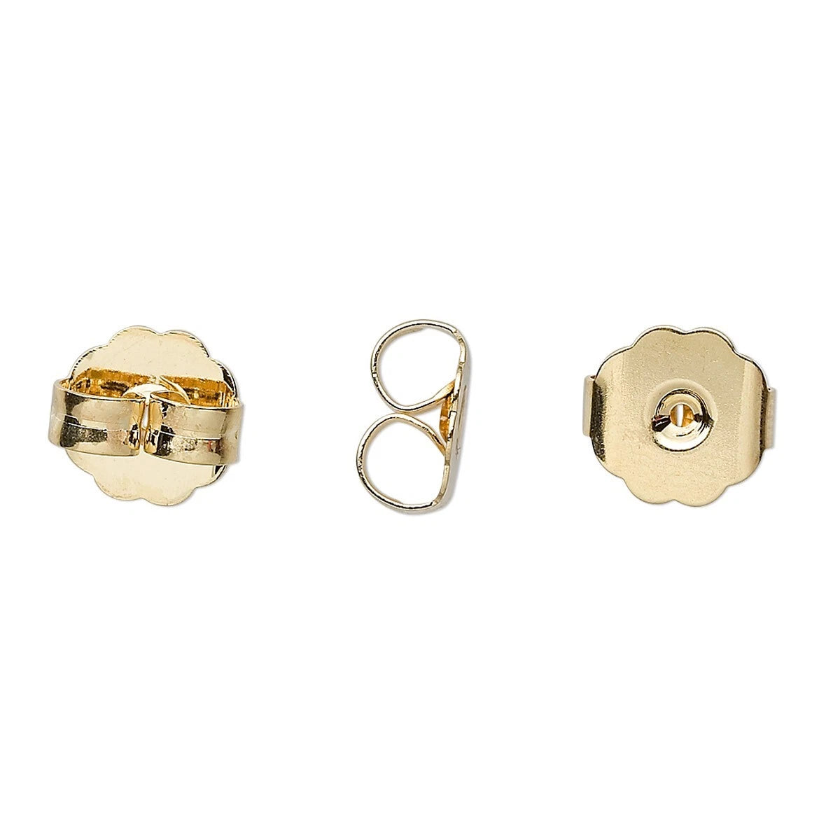 Gold Plated Brass Monster Earnut Earring Backs, 10x9x5mm, 500 pcs