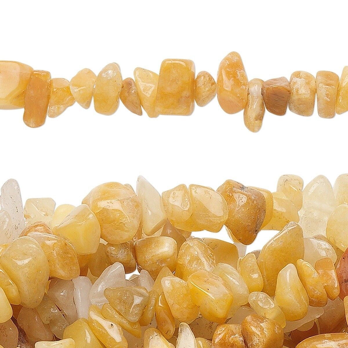 Beads, Golden Jade (Natural) B/C Grade 2-11mm Chip, 1 Strand