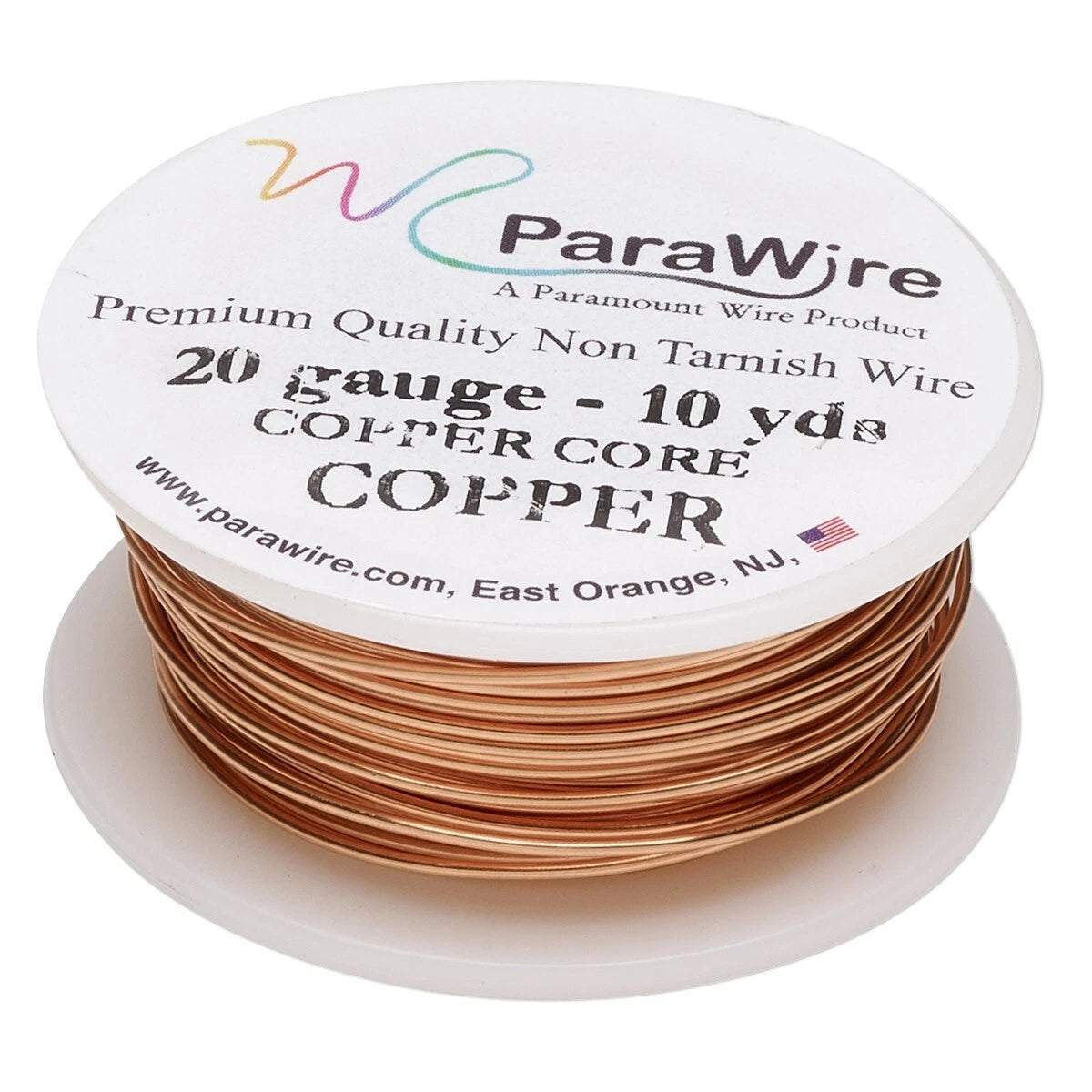 ParaWire Natural Copper Round Non-Tarnish Wire, 20 Gauge (0.8mm), 10 Yards
