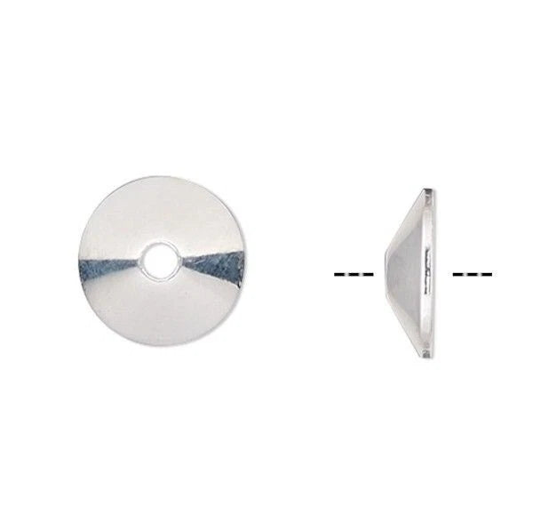 Cone Bead Caps, Silver Plated Steel, 7x2mm, approx. 300 pcs