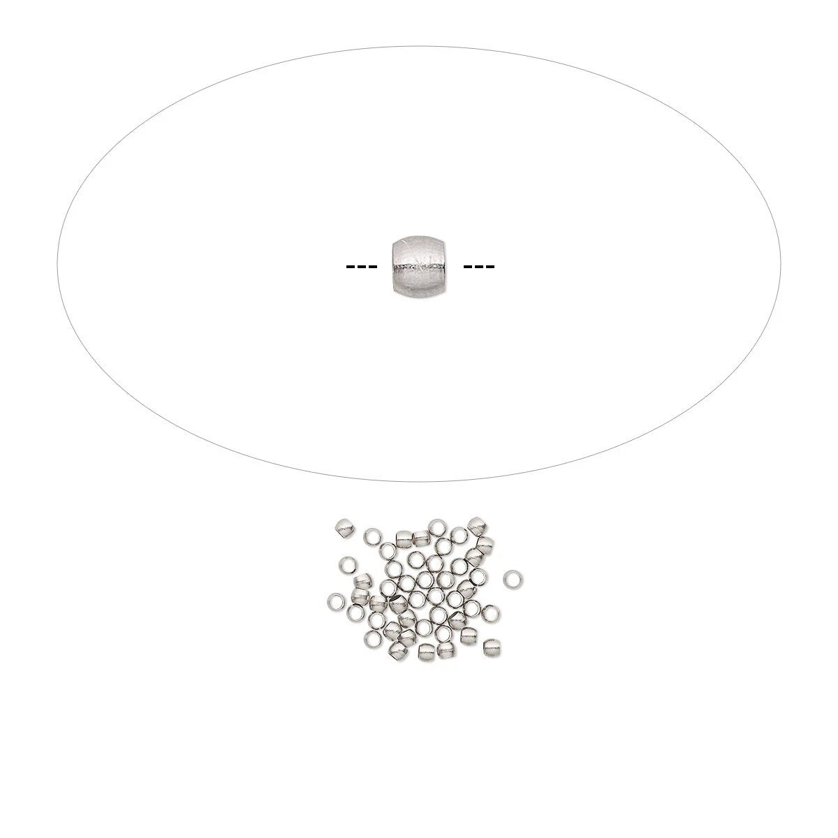 Stainless Steel Crimp Beads, 2mm, 50 pcs