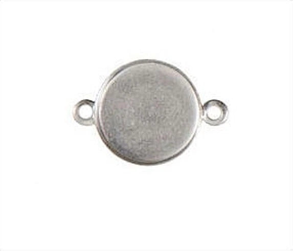 Nunn Design Silver-Plated Brass Round Patera Pendants, 18mm, 5 pcs