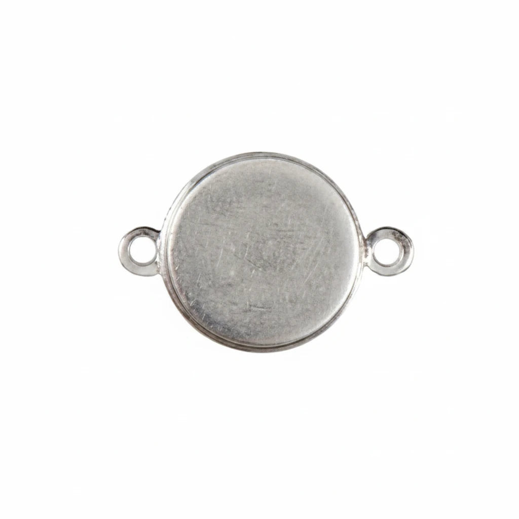 Nunn Design Silver-Plated Brass Round Patera Pendants, 18mm, 5 pcs
