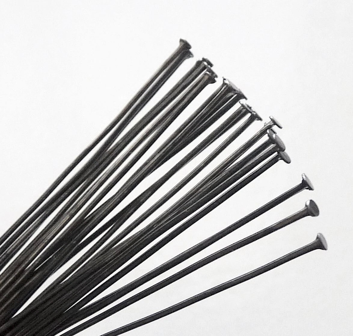 Black Oxide Brass Head Pins, 3 inch, 21 Gauge - 144 pcs