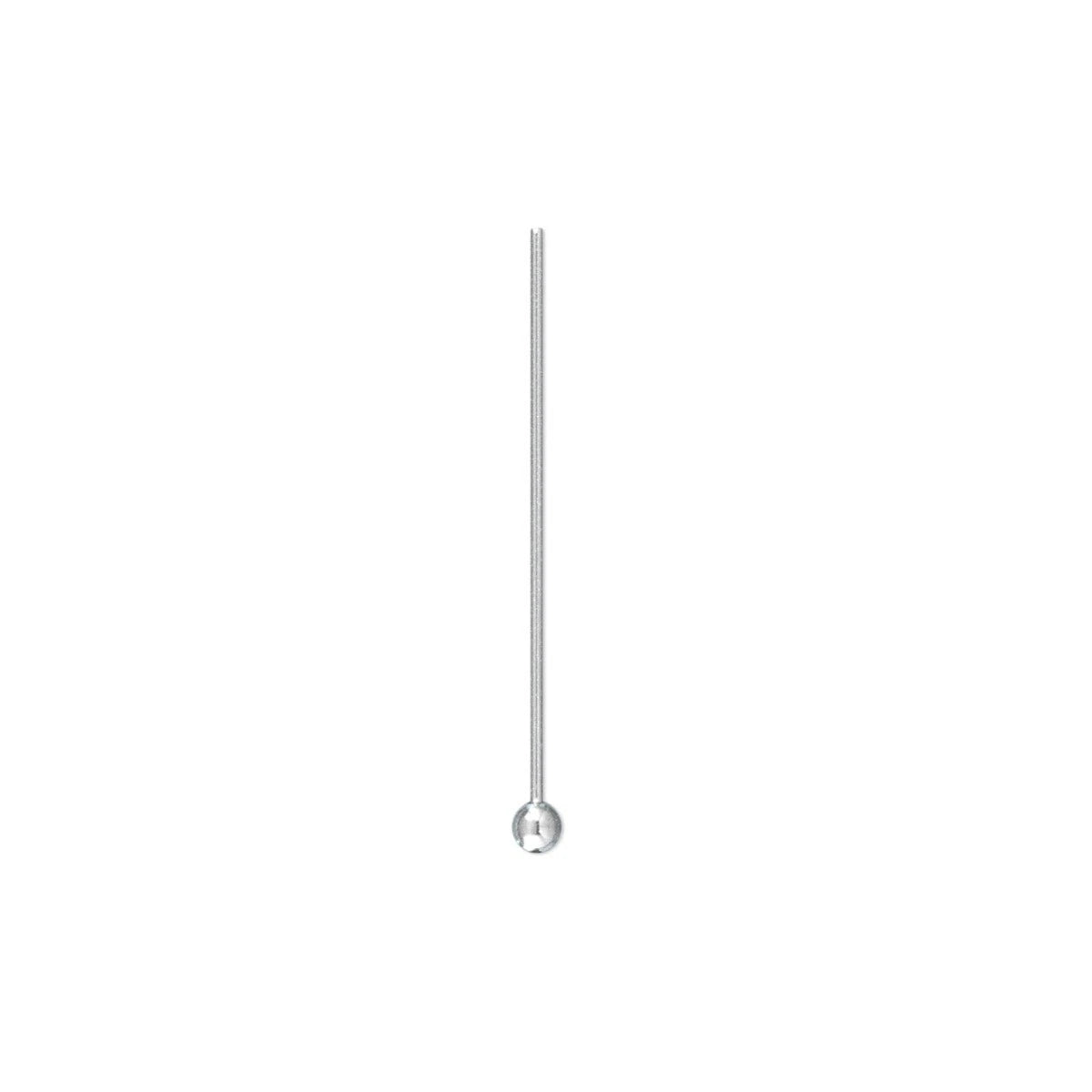 Stainless Steel Ball Head Pins, 24 Gauge, 1 Inch, 2mm Ball, 50 pcs