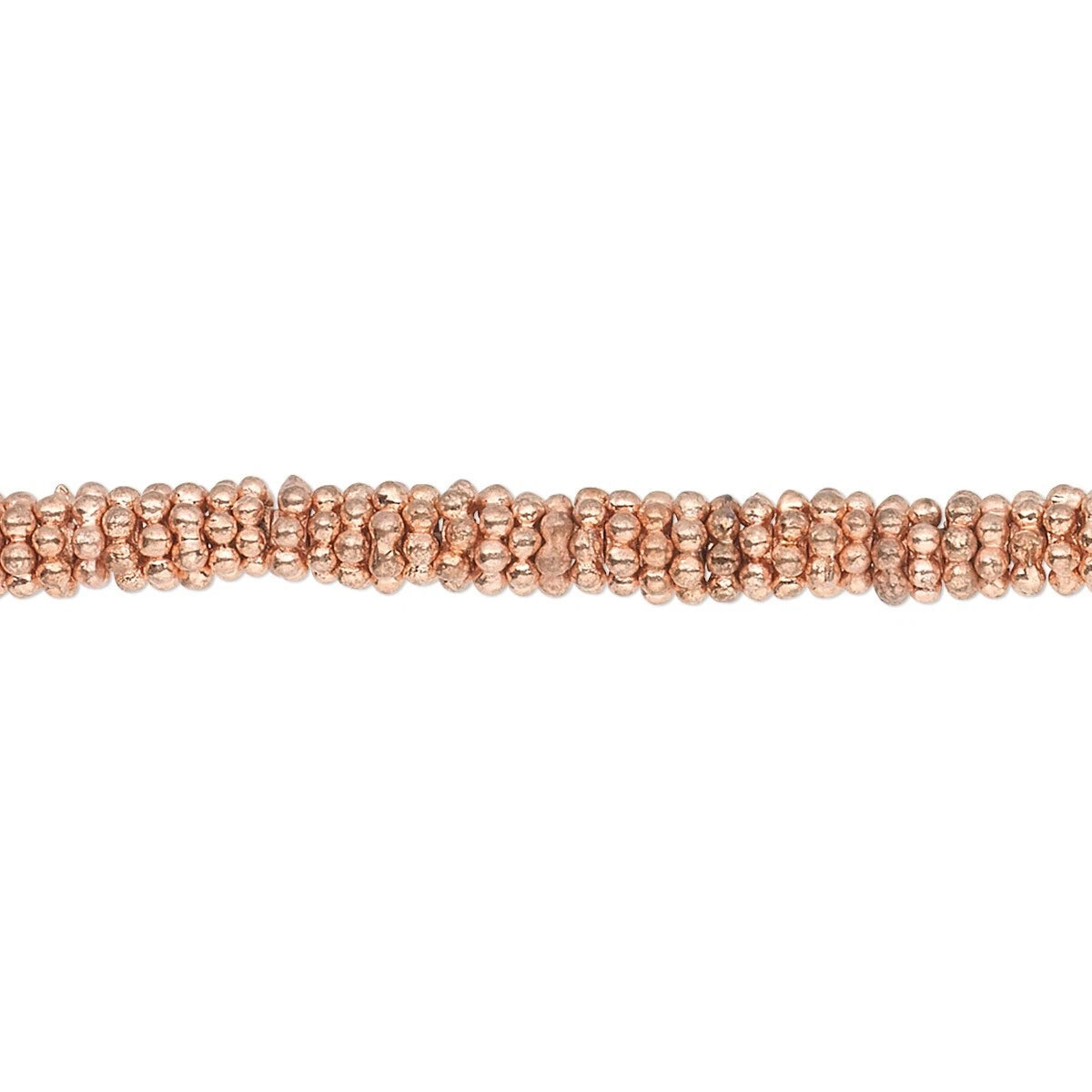 Shiny Copper Daisy Beaded Rondelle Beads, 4x1mm, 50 Grams (approx. 490-500 pcs)