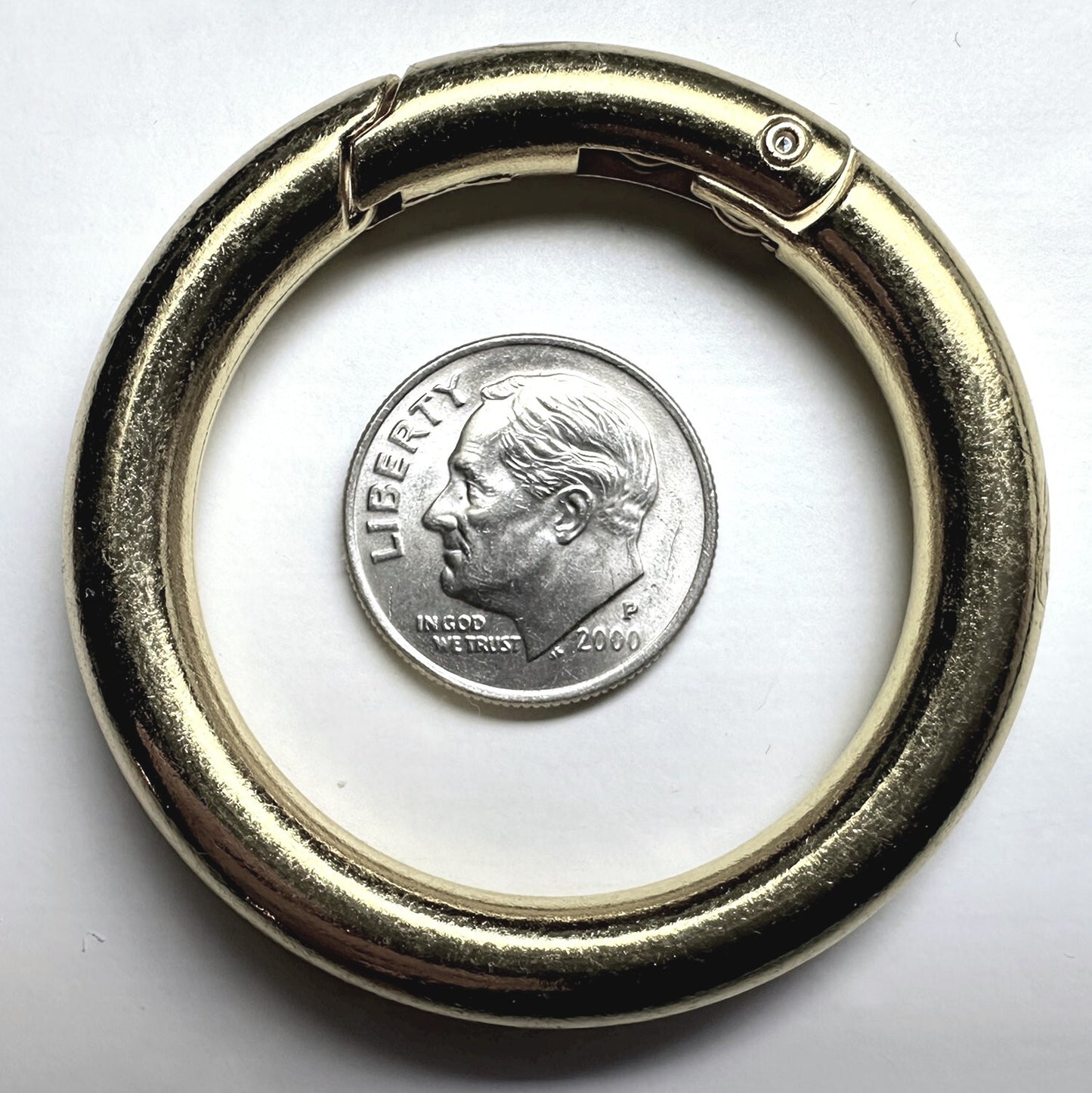 Gold Plated Steel Self-Closing Hinged Bail Clasps: 44.5mm Round (2 pc)