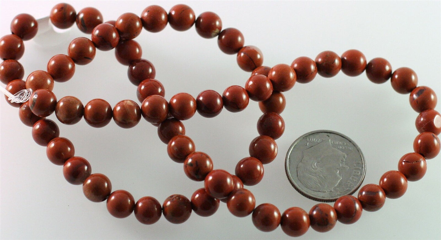 Beads, Red Jasper (Natural) B Grade 6mm Round, 1 Strand (approx. 67 pcs)