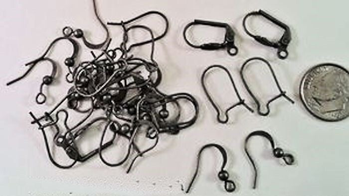 Antiqued Gunmetal Pewter Ear Wire Assortment, 3 Styles, 16 Pairs
