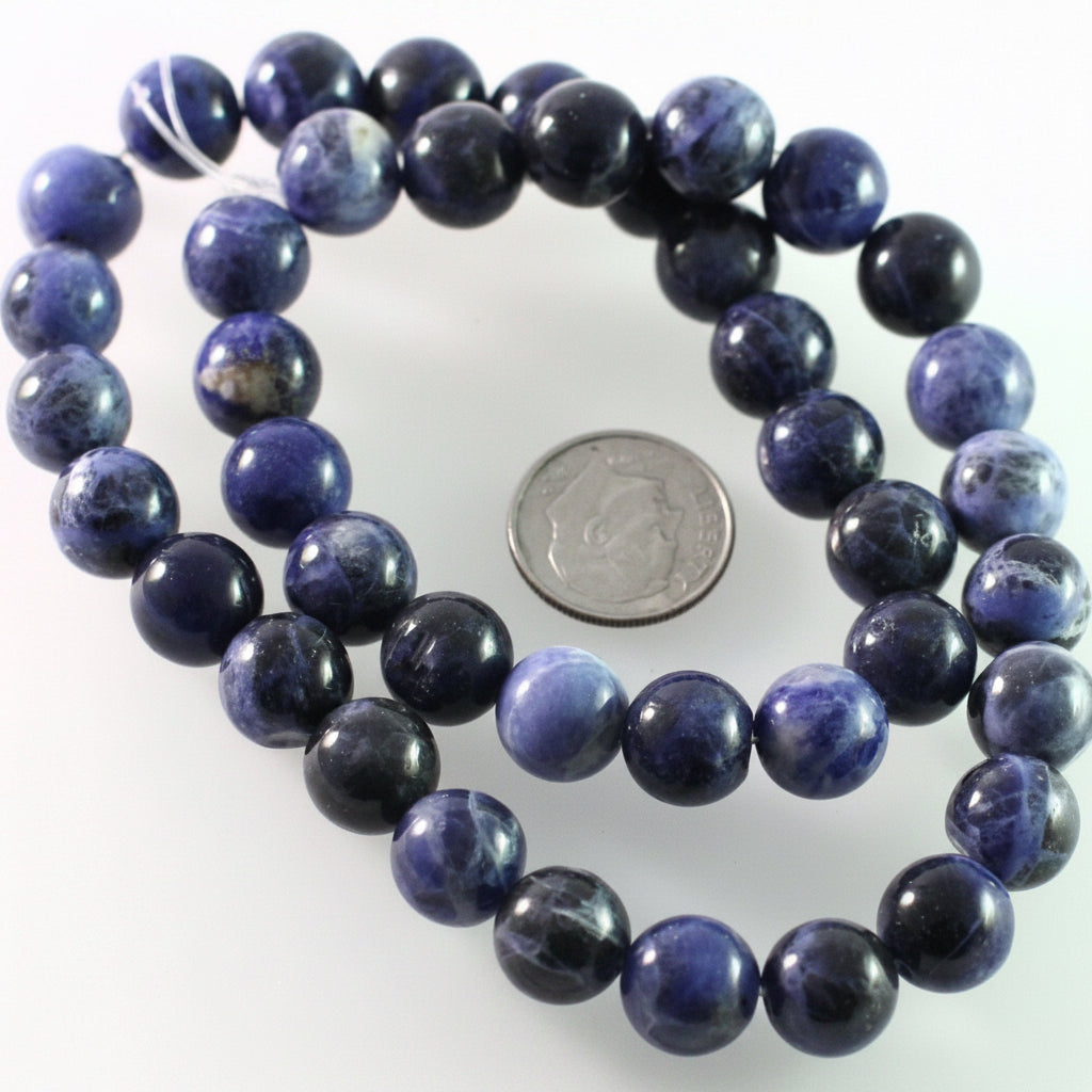 Beads, Sodalite (Natural) B Grade 10mm Round, 1 Strand (approx. 41 pcs)