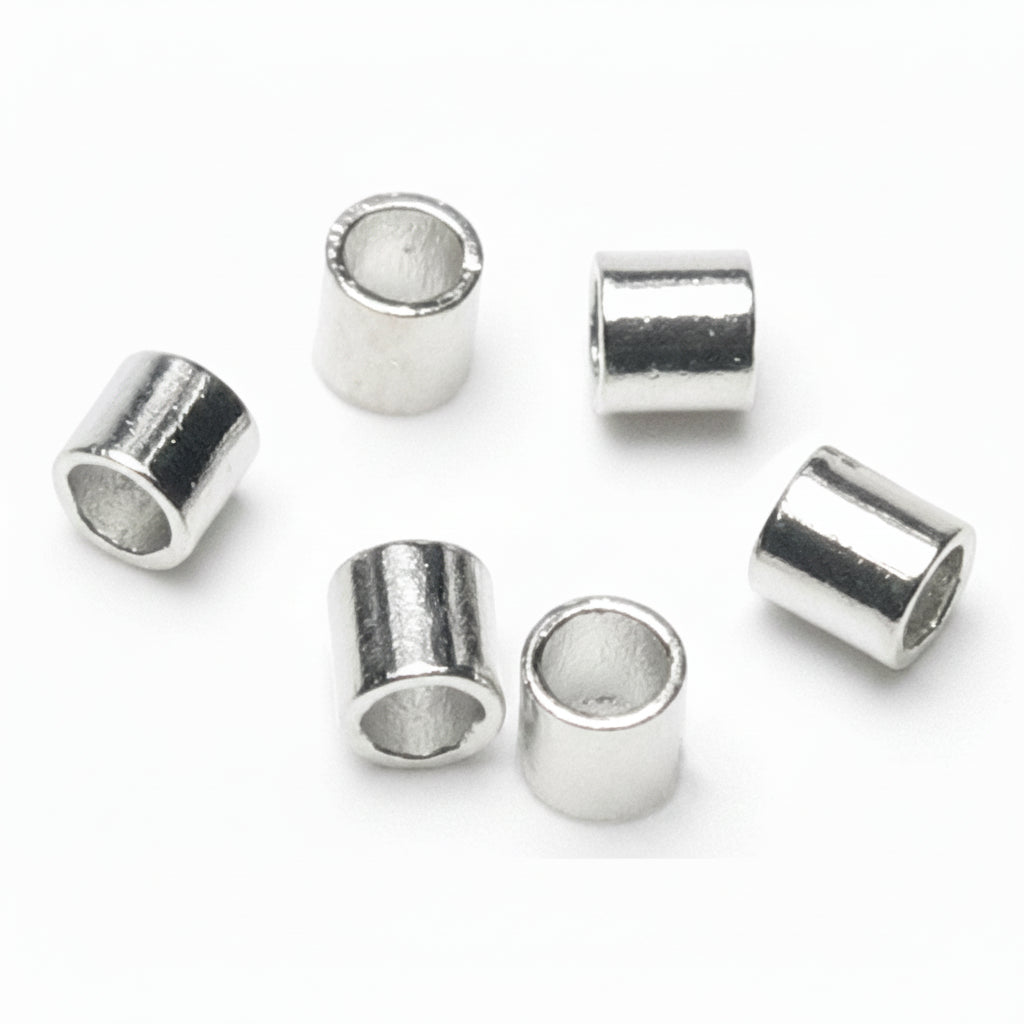 Crimp Tube, Argentium Sterling Silver 2x2mm, 100 pcs