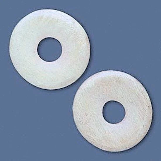 Natural White Wood Donut Disc Hoop Charms, 52-55mm, 2 pcs