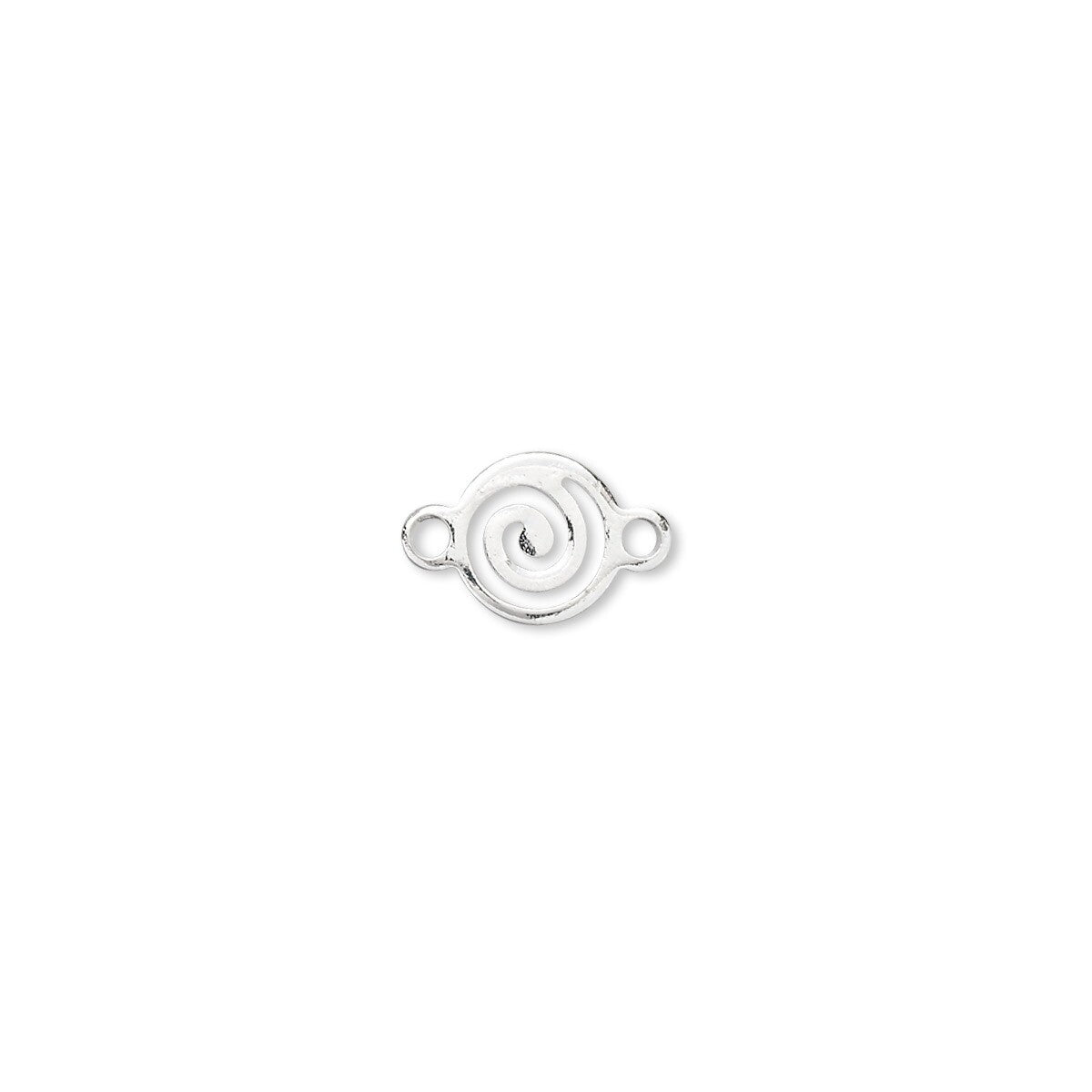 Silver Plated Brass 7mm Round Swirl Link Connectors
