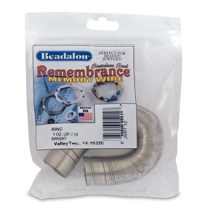 Stainless Steel Ring Memory Wire 3/4", 1 oz (approx. 195 loops)