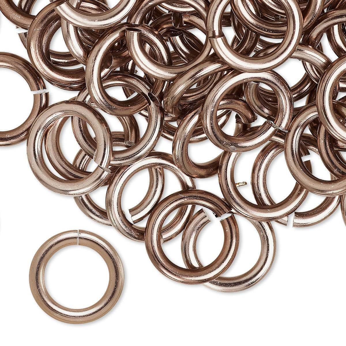Jump Rings, Metallic Grey Anodized Aluminum, 12mm, 12 Gauge, 100 pcs