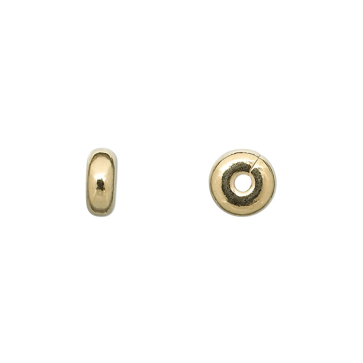 Gold Plated Brass Smooth Rondelle Beads, 8x4mm