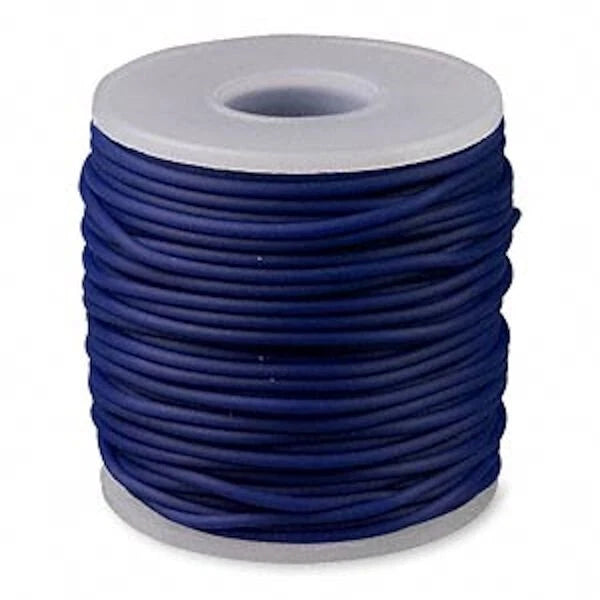 Royal Blue Solid Rubber Cord, 2mm Round, 82 feet