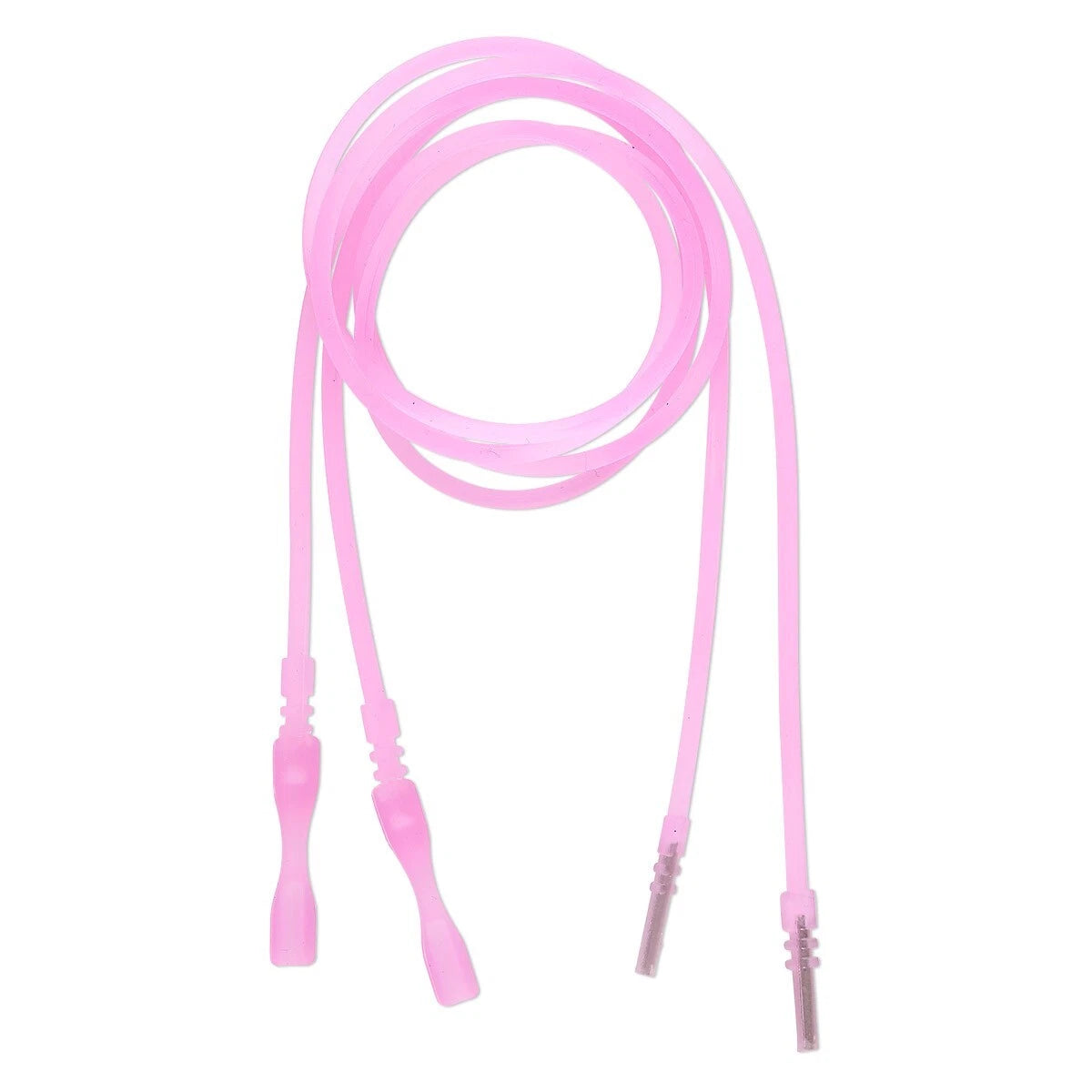 Transparent Pink Silicone Necklace Cords, 2.2–2.5mm, 18 inch - 4 pcs