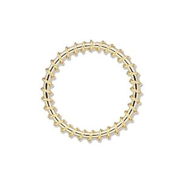 Gold Plated Steel Wire-Wrapped Round Components, 25mm, 10 pcs
