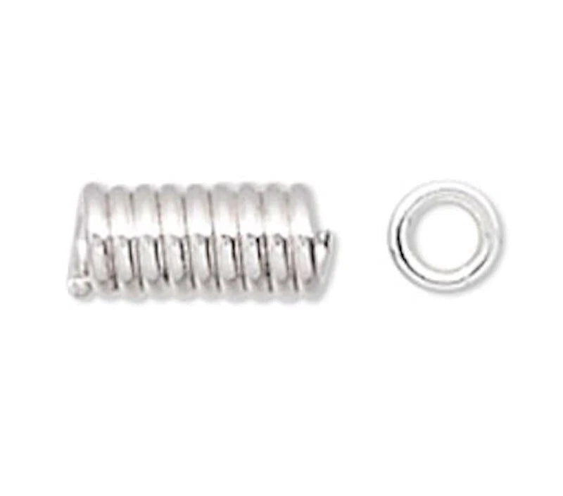 Silver Plated Brass 4x2mm Coil Tube Beads, 100 pcs