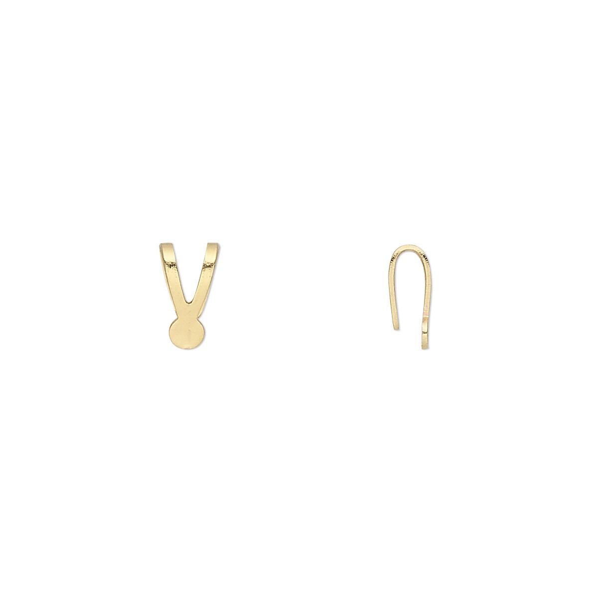 Gold Plated Brass Y-Style Slide-On Pendant Bails 8x4mm 3mm Pad (100 pc)