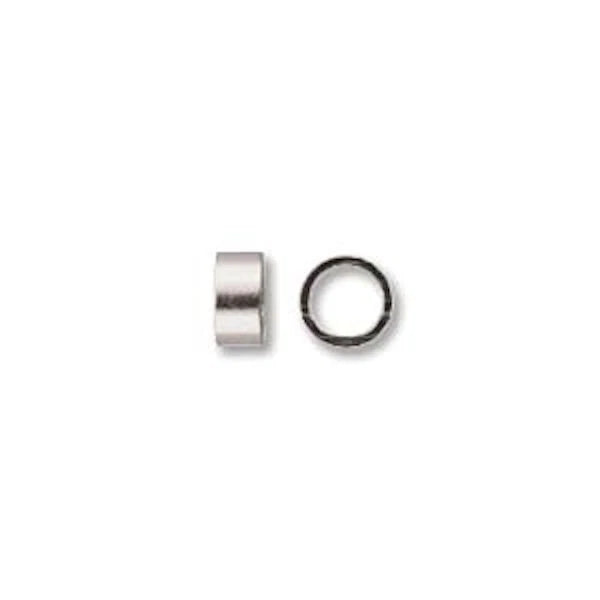 Beadsmith Silver Plated Crimp Tubes, 3x2mm, 100 pcs