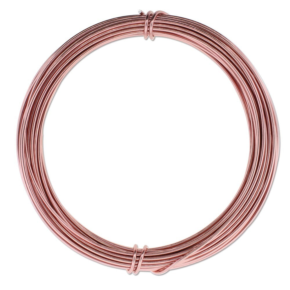 BeadSmith Anodized Aluminum Wire: Rose Gold, 12 Gauge (2mm), 39 Feet