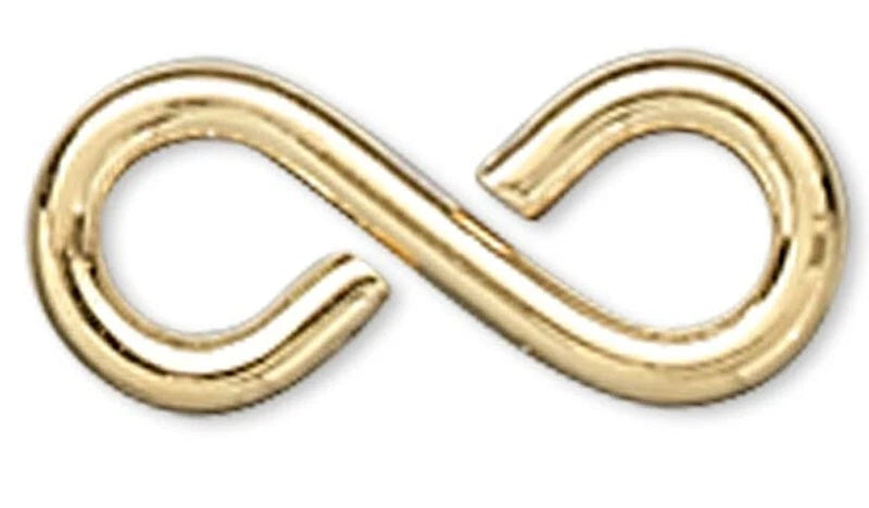 Gold Plated Brass Figure 8 Link Connectors, 7x3mm 20 Gauge - Pack of 100