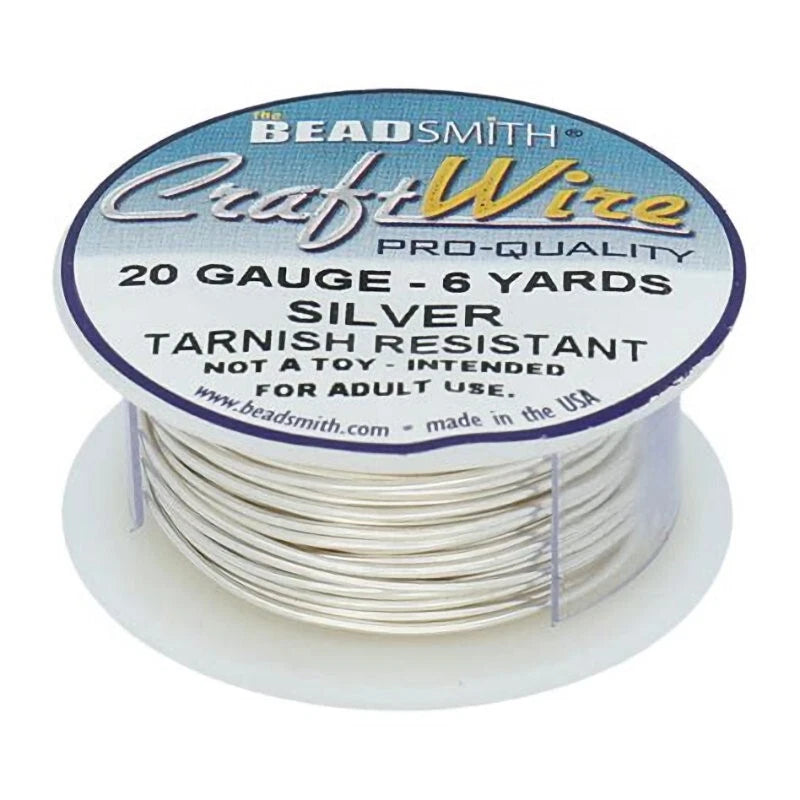 Beadsmith Silver Round Wrapping Wire, 20 Gauge (0.81mm), 6 yd