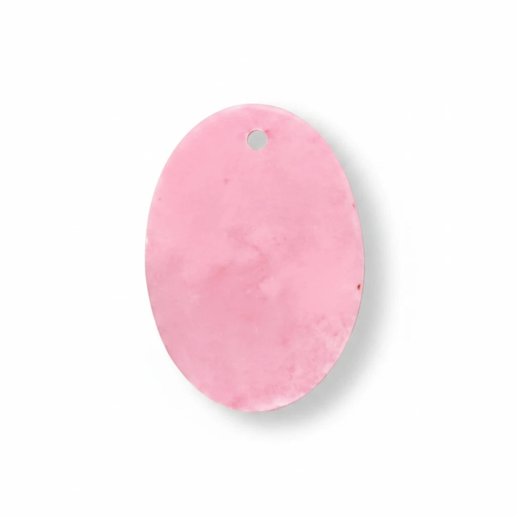 Pink Capiz Shell Flat Oval Drop Charms, 25x18mm, 2 pcs