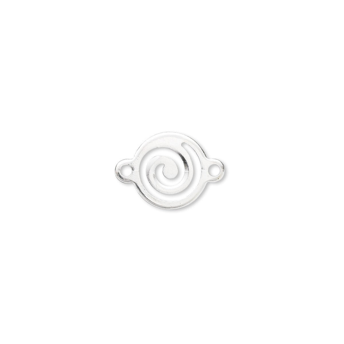 Silver-Plated Brass 14x10mm Swirl Link Connectors, 100 pcs