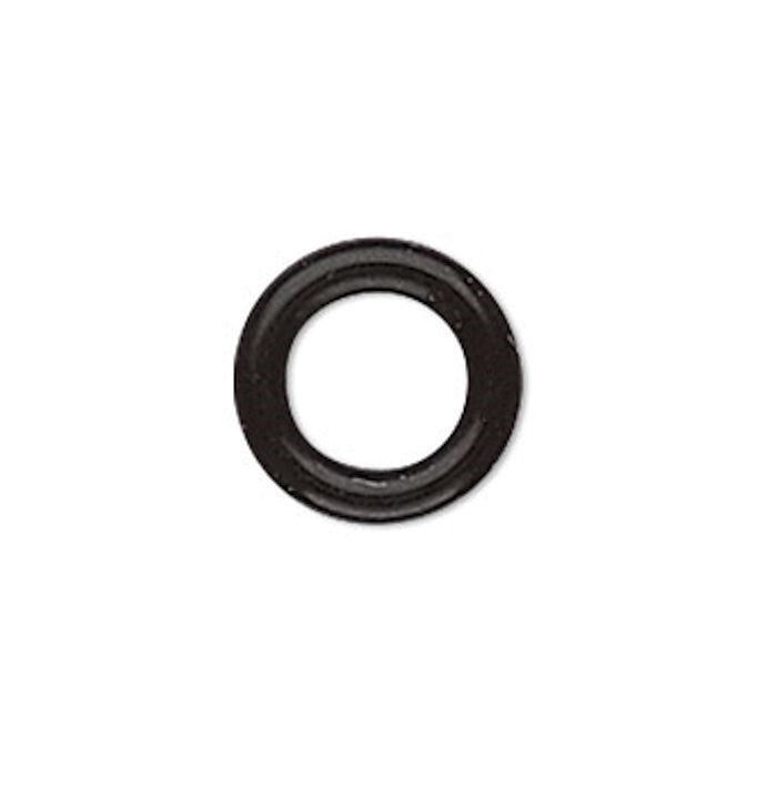 Oh! Ring Silicone Spacer Beads, Black, 7mm, 300 pcs