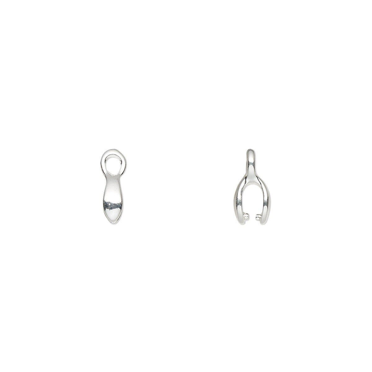 Silver Plated Brass Ice Pick Pinch Bails 6x3mm 3.5mm Grip 1.5mm Loop (12 pc)