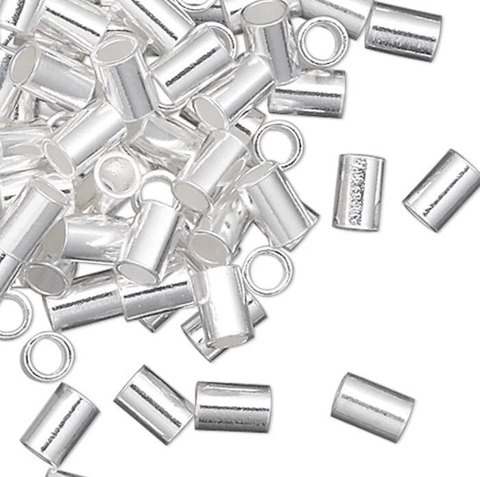 Sterling Silver Seamless Cut Tube Crimp Beads, 3x2mm