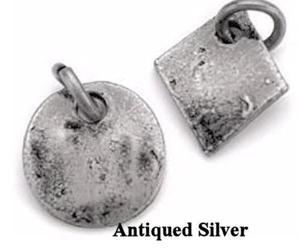 Antiqued Silver Plated Geometric Charm Mix with Jump Rings, 10-11mm, 22 pcs