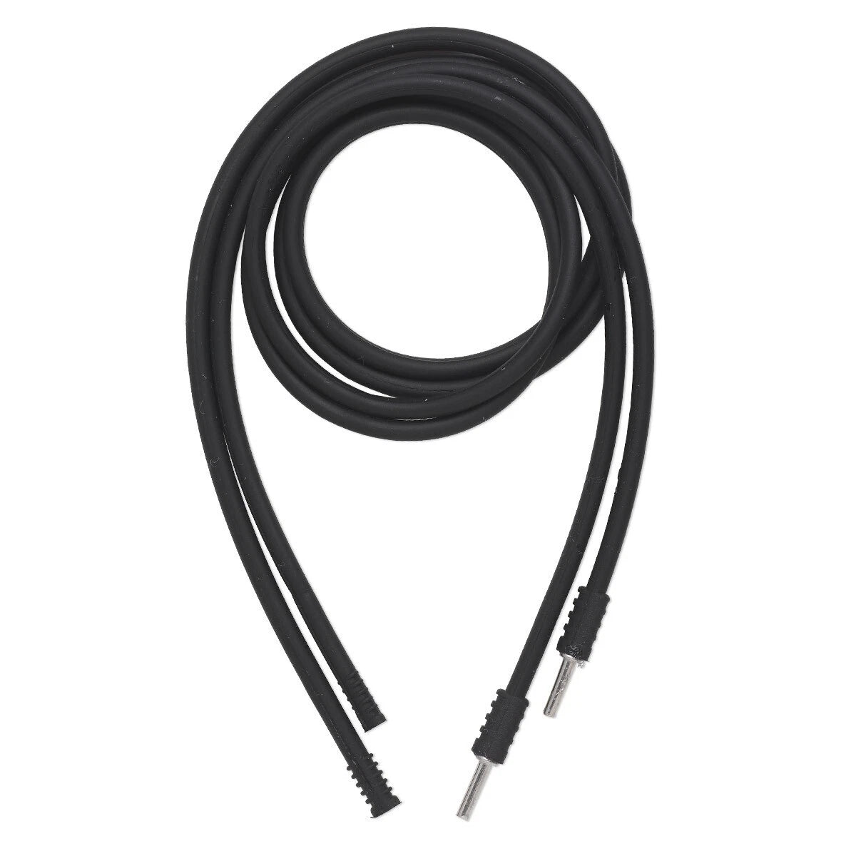 Black Silicone Necklace Cords with Hidden Clasp, 3mm, 20 inch - 2 pcs