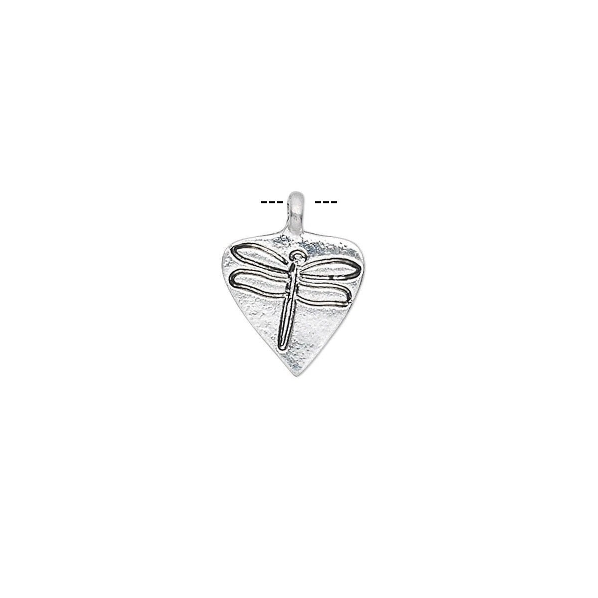 Antiqued Silver Pewter Dragonfly Charms, 10x10mm - 20 pcs